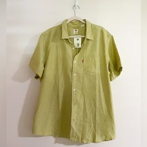 NWT Levi’s Men’s Light Green Yellow Button Up XXL